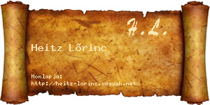 Heitz Lőrinc névjegykártya